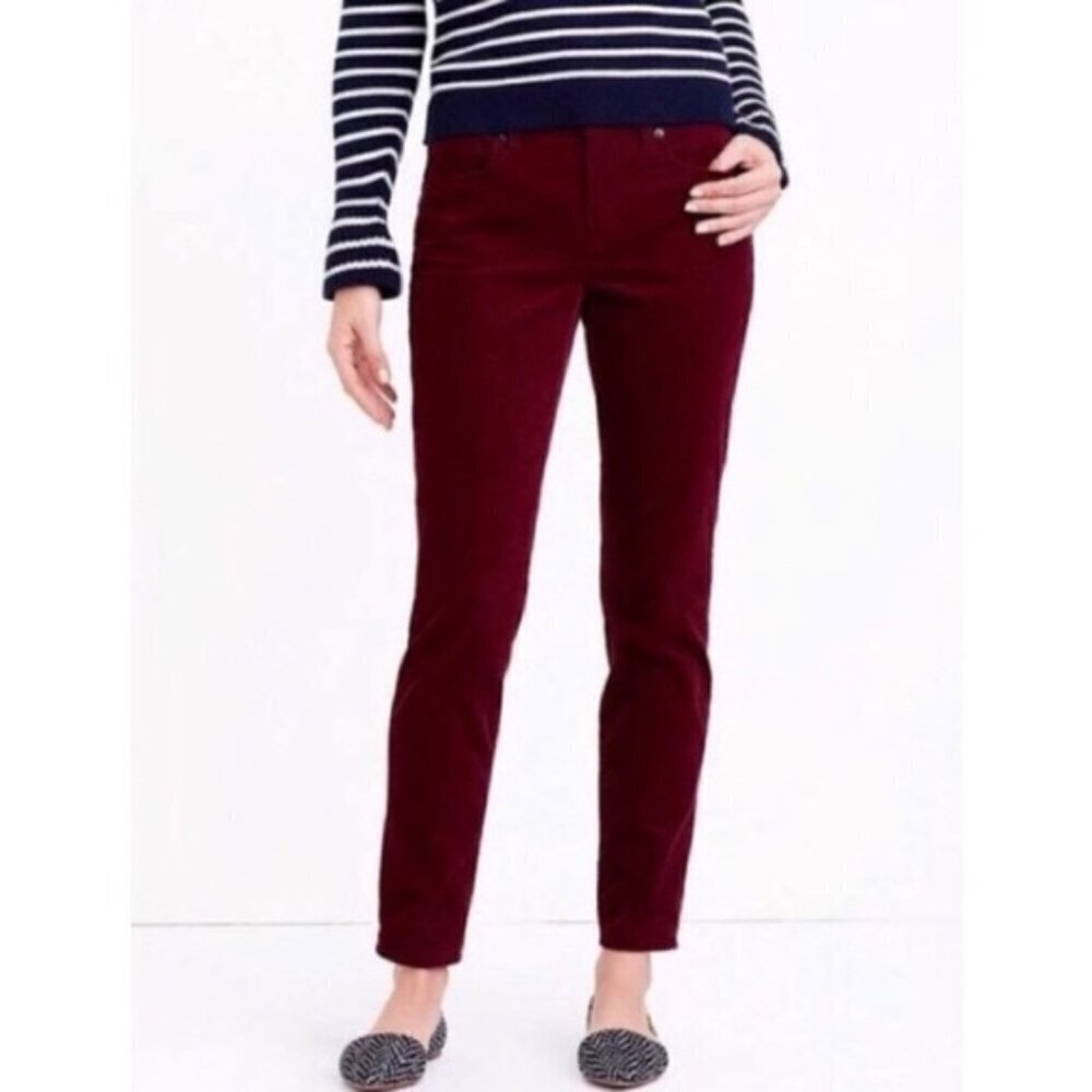 J. Crew Factory Skinny Maroon Corduroy Pants